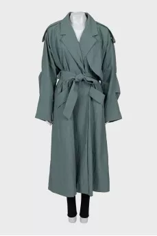 Green double-breasted coat
