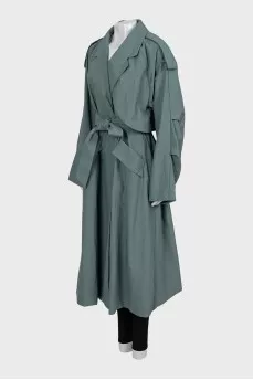 Green double-breasted coat