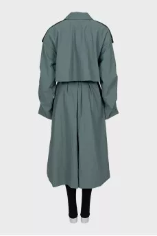 Green double-breasted coat