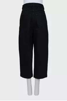 Cropped jeans with patch pockets
