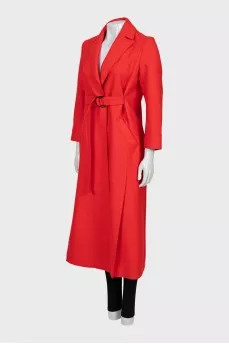 Red wrap coat