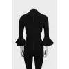 Blouse with frill on sleeves