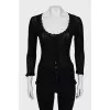 Semi-sheer jumper with buttons