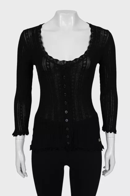 Semi-sheer jumper with buttons