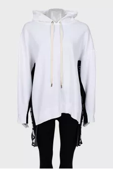 White loose fit hoodie