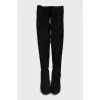 Suede over the knee boots with zip