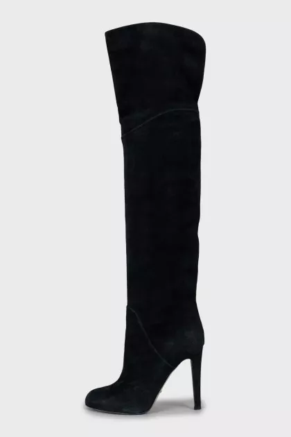Suede stiletto heeled over the knee boots
