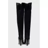 Suede stiletto heeled over the knee boots