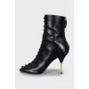 Leather lace-up ankle boots