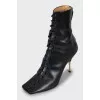 Leather lace-up ankle boots