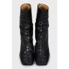 Leather lace-up ankle boots