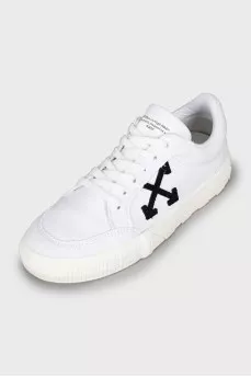 Textile sneakers with tag
