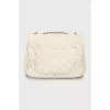 Beige leather shoulder bag