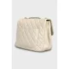Beige leather shoulder bag