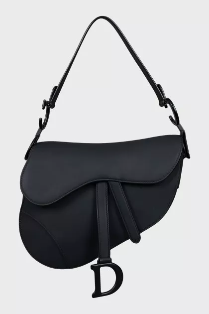 Чорна сумка Saddle зі шкіри