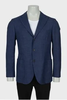 Men's blue straight cut jacket