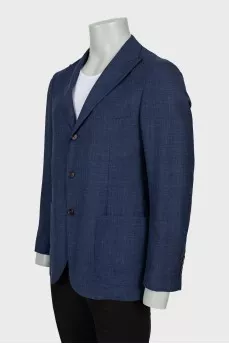 Men's blue straight cut jacket
