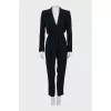 Black jumpsuit with satin lapels