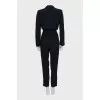 Black jumpsuit with satin lapels