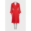 Red dress decorated with rhinestones