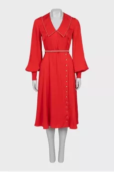 Red dress decorated with rhinestones