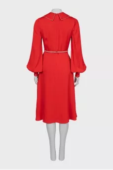Red dress decorated with rhinestones