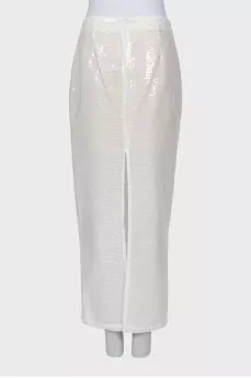 White sequin skirt