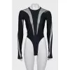 Black bodysuit with mesh