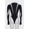 Black bodysuit with mesh