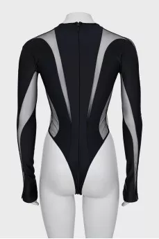 Black bodysuit with mesh