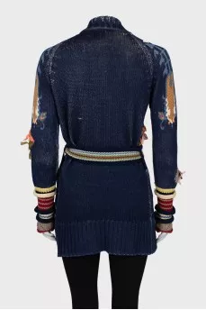 Вязаный кардиган с аппликацией 