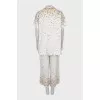 White suit with multicolor print