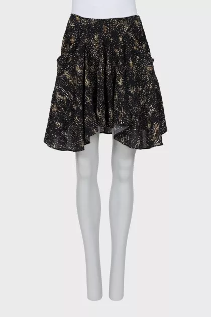 Silk a-silhouette skirt 