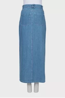 Denim skirt with a slit