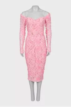 Pink dress with applique