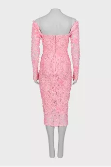 Pink dress with applique