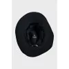Black hat with textile decor