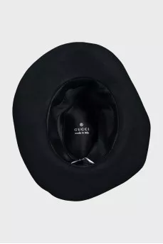 Black hat with textile decor