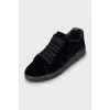 Velour sneakers in blue