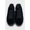 Velour sneakers in blue