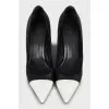 Leather shoes with white toe