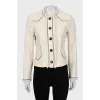 Button-down jacket with contrasting seams