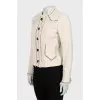 Button-down jacket with contrasting seams