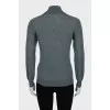 Gray cashmere and silk turtleneck