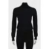 Black wool and silk golf