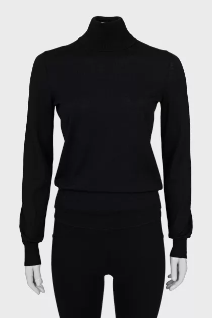 Black wool and silk golf
