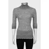 Grey turtleneck with 3/4 sleeves