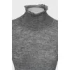 Grey turtleneck with 3/4 sleeves