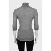 Grey turtleneck with 3/4 sleeves