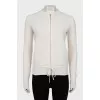 Cashmere cardigan with zipper